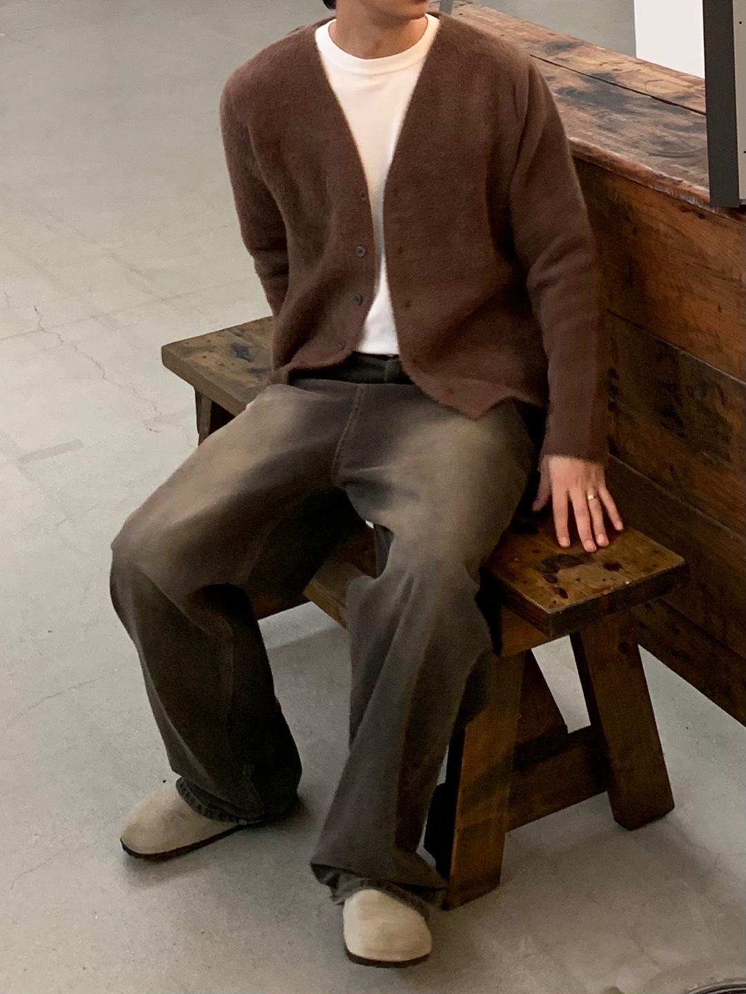 Birkenstock Boston Soft Footbed Taupe - Regular 착용 스타일 - 4