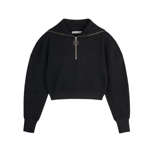 아키코아오키 우먼 세일러 탑 블랙 - 24FW