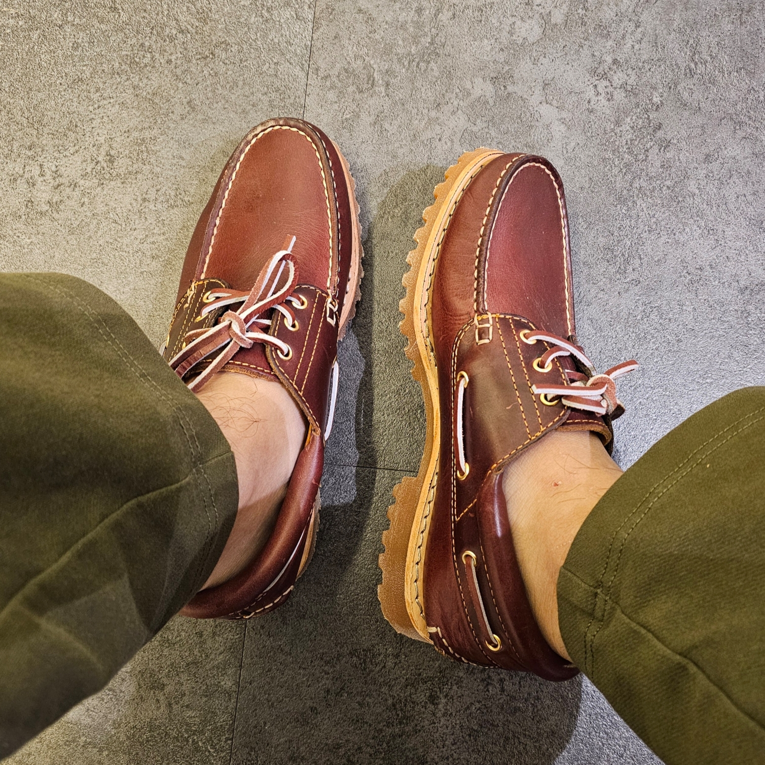 Timberland Authentic 3-Eye Classic Lug Burgundy -Wide 착용 스타일