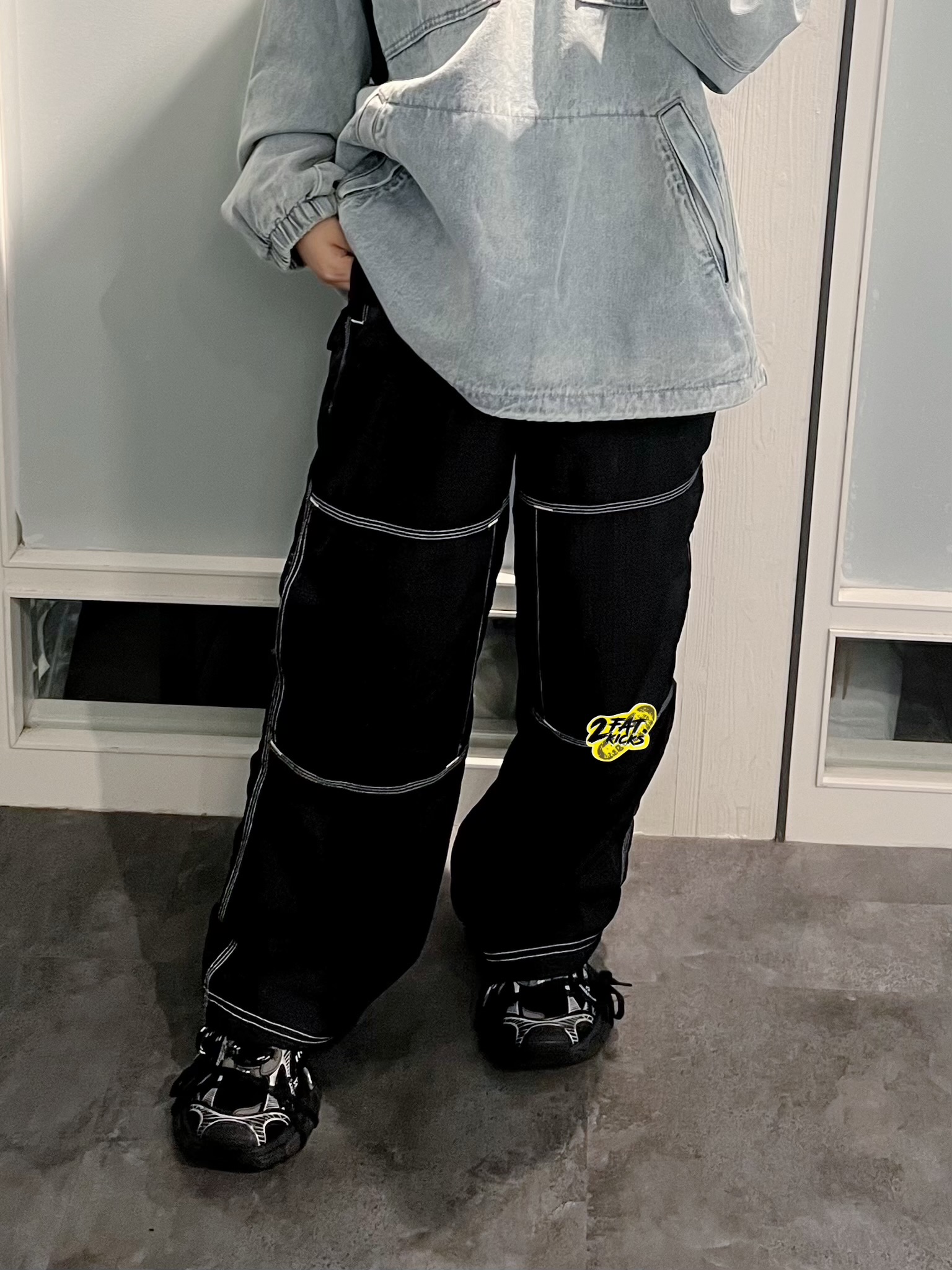Supreme x Nike Ripstop Track Pants Black - 24SS 착용 스타일 - 1