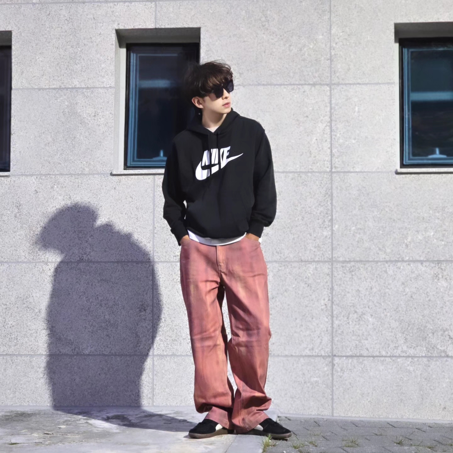 Nike NSW Club Fleece Graphic Pullover Hoodie black - Asia, Nike NSW Club Fleece Graphic Pullover Hoodie Black - US/EU 착용 스타일 - 3