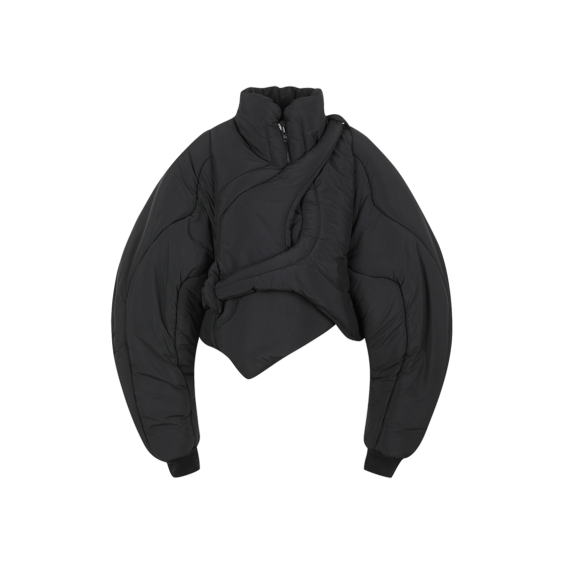 오토링거 우먼 어시메트리컬 패디드 자켓 블랙 - 24FW(Ottolinger Women Asymmetrical Padded Jacket Black - 24FW)