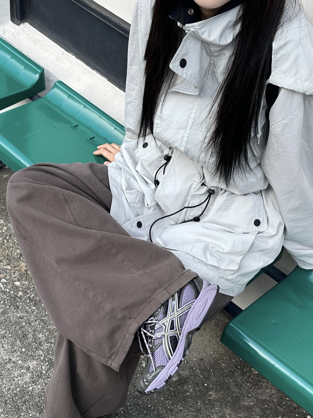 Asics Gel-Nimbus 10.1 Violet Quartz Cool Matcha 착용 스타일 - 2