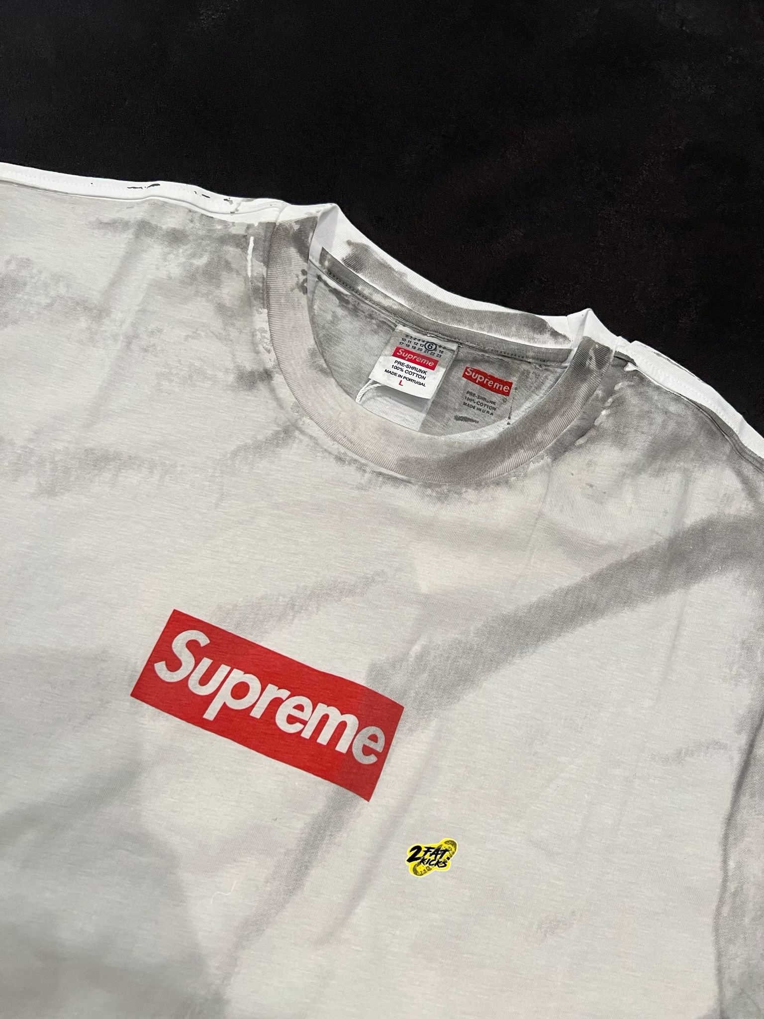 Supreme x MM6 Maison Margiela Box Logo T-Shirt White - 24SS 착용 스타일 - 4