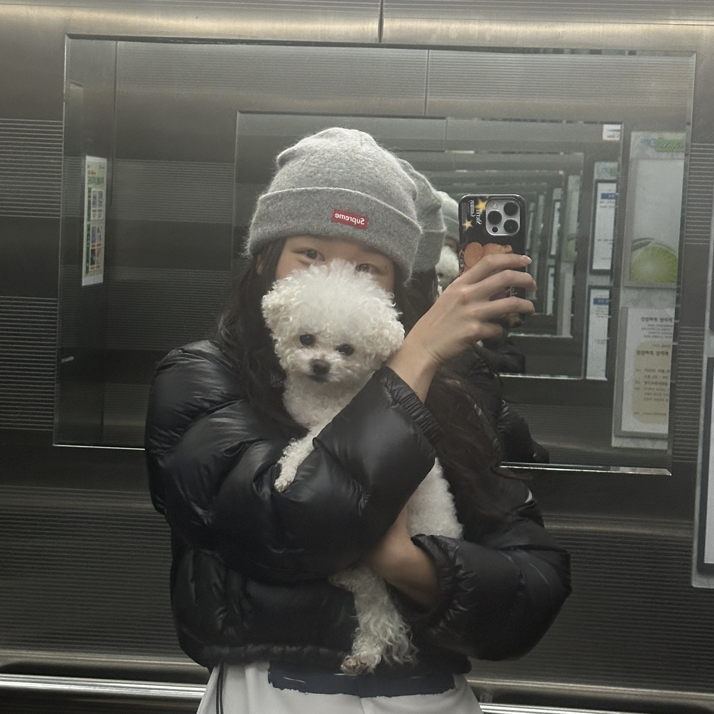Supreme Mohair Beanie Heather Grey - 24FW 착용 스타일