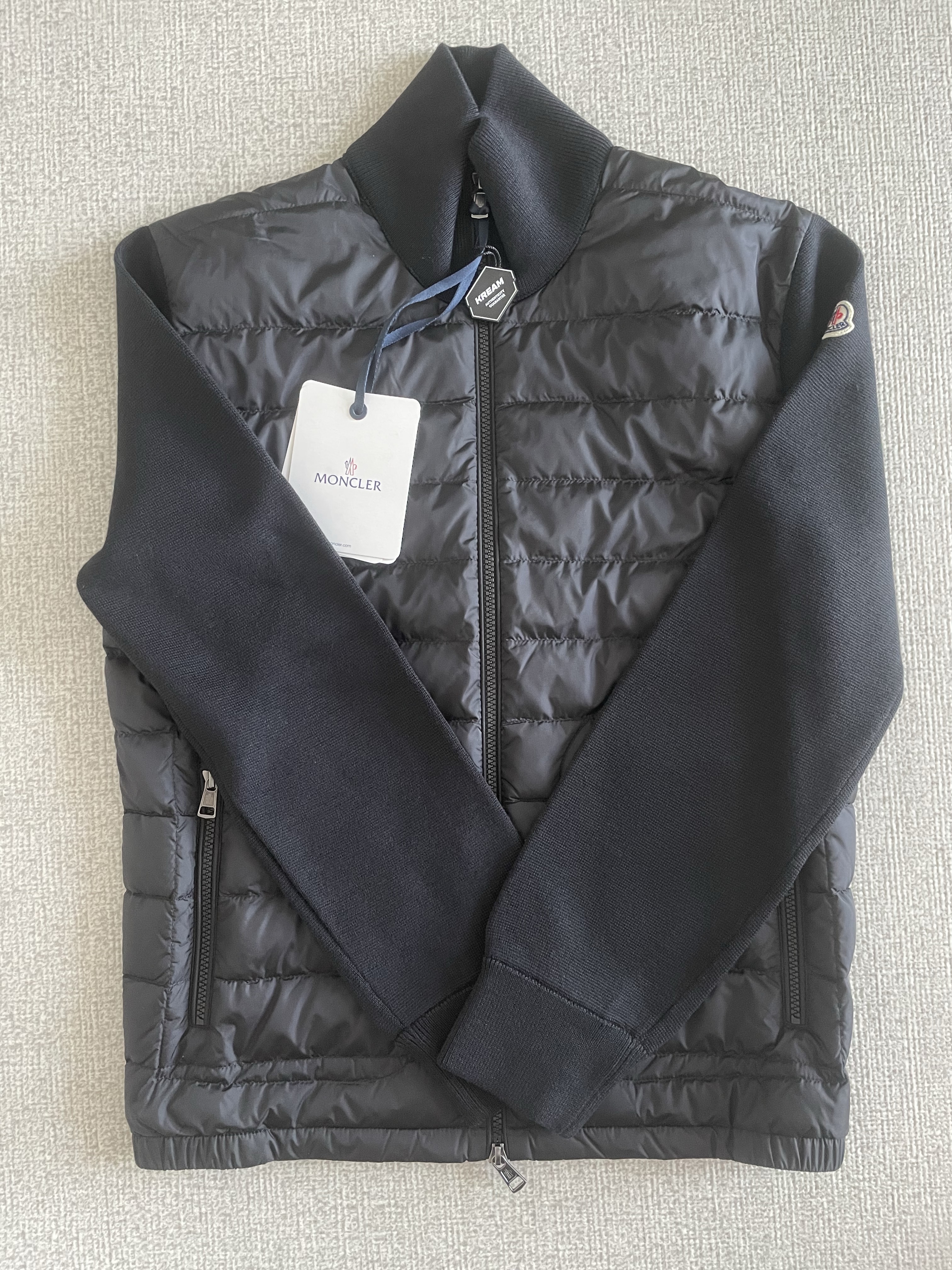 Moncler Padded Wool Cardigan Black - 24FW 착용 스타일