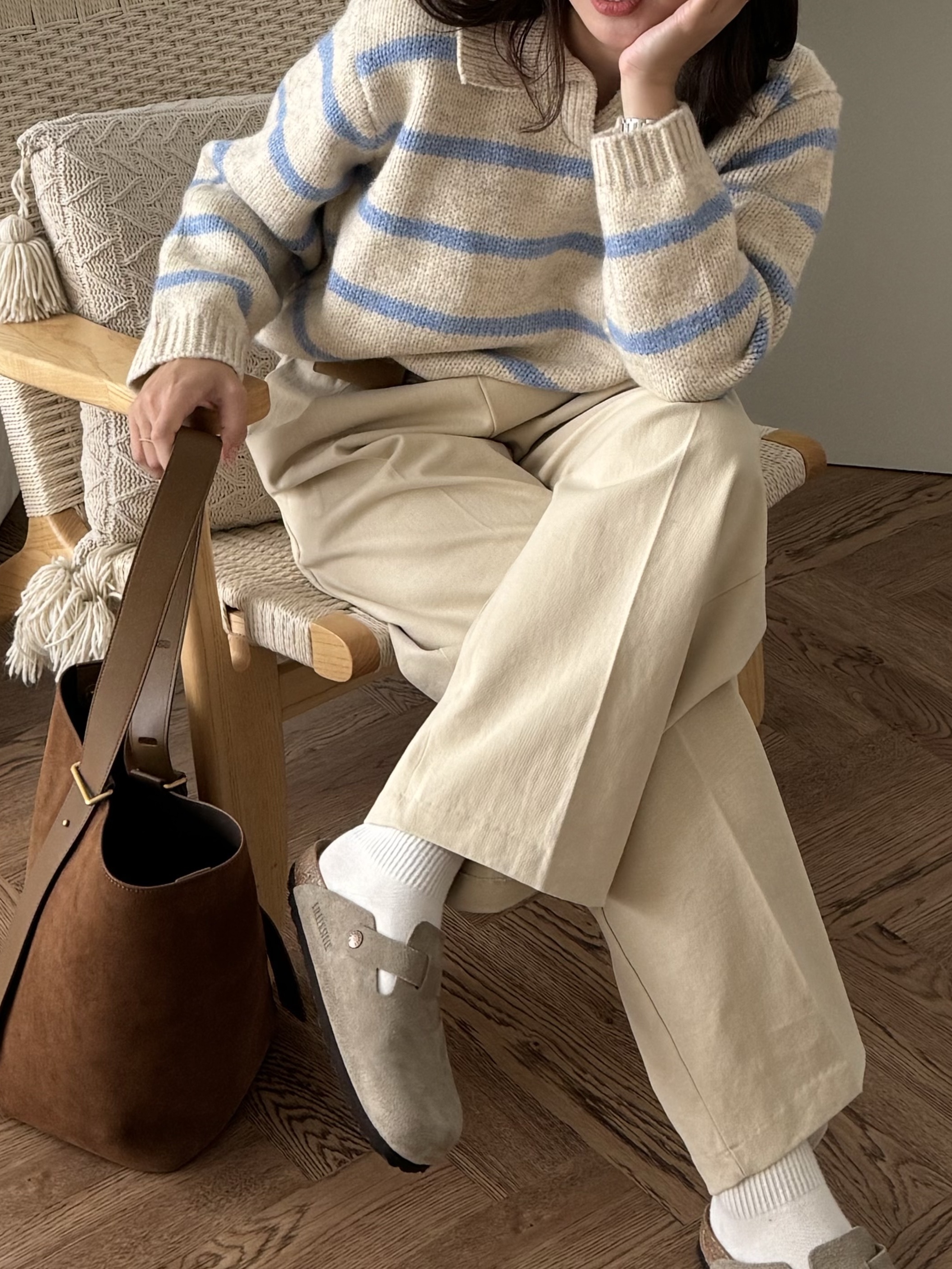 Birkenstock Boston Soft Footbed Taupe - Regular 착용 스타일 - 3