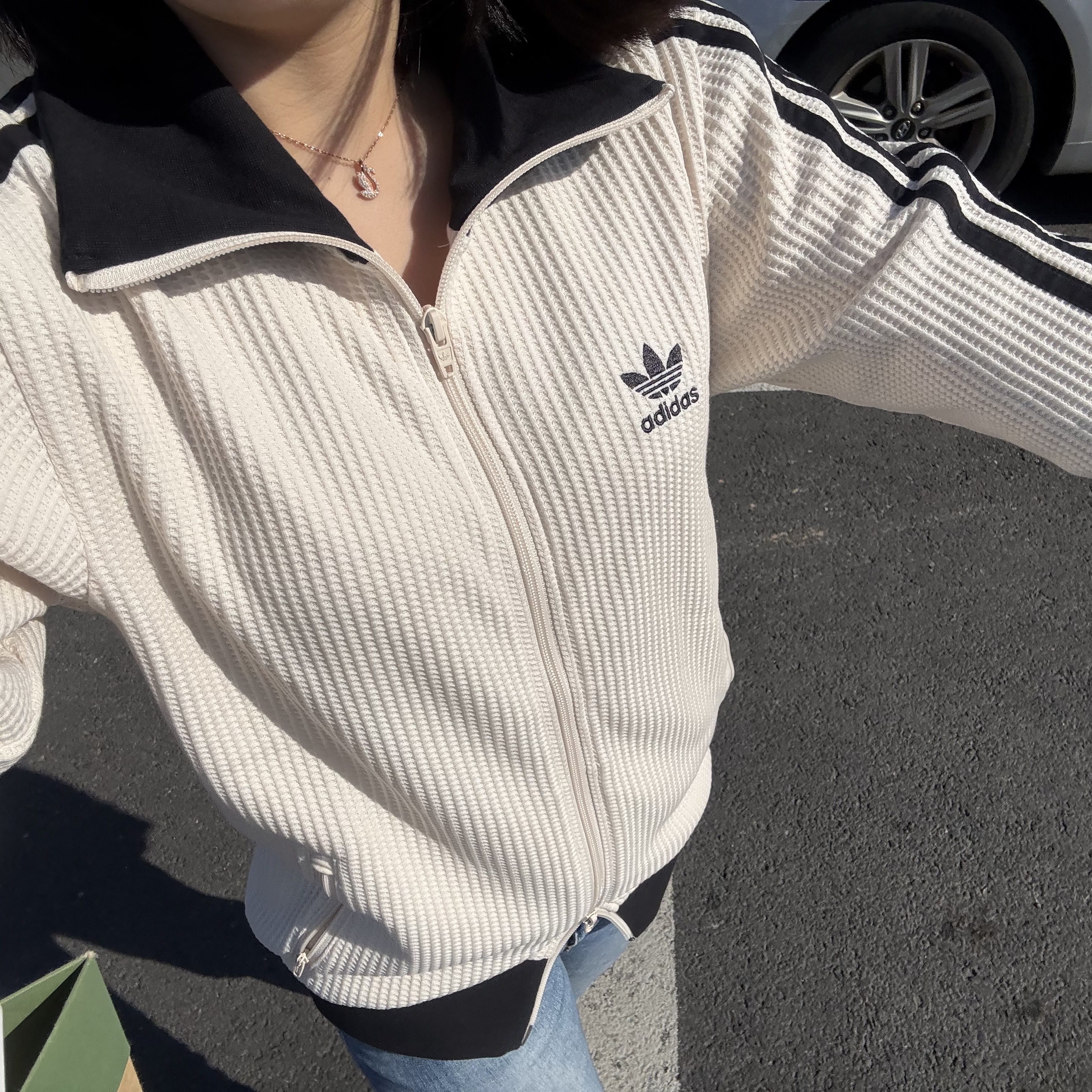 Adidas Waffle Beckenbauer Track Top Wonder White - KR Sizing 착용 스타일