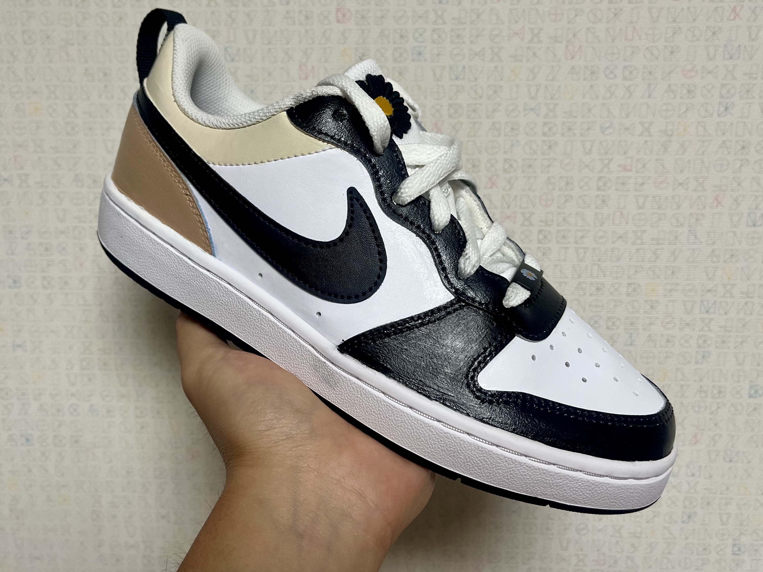 (GS) Nike Court Borough Low 2 White Black 착용 스타일 - 2