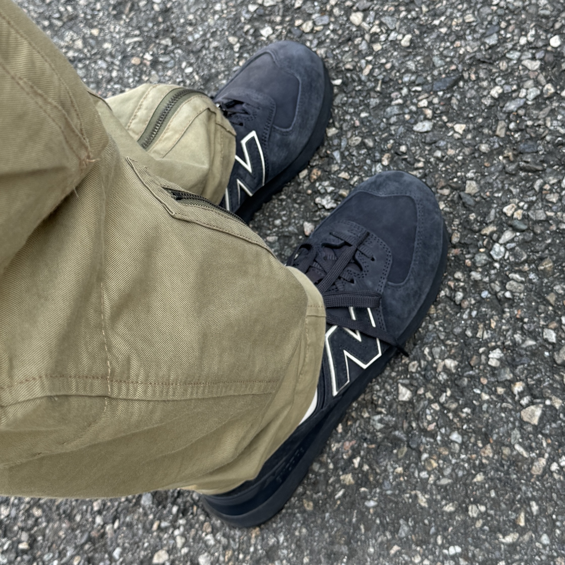New Balance x Comme des Garcons Junya Watanabe Man 574 Suede Grey Off White 착용 스타일