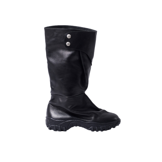 NT31056BK Negativethree Folded 2 Long Boots Black