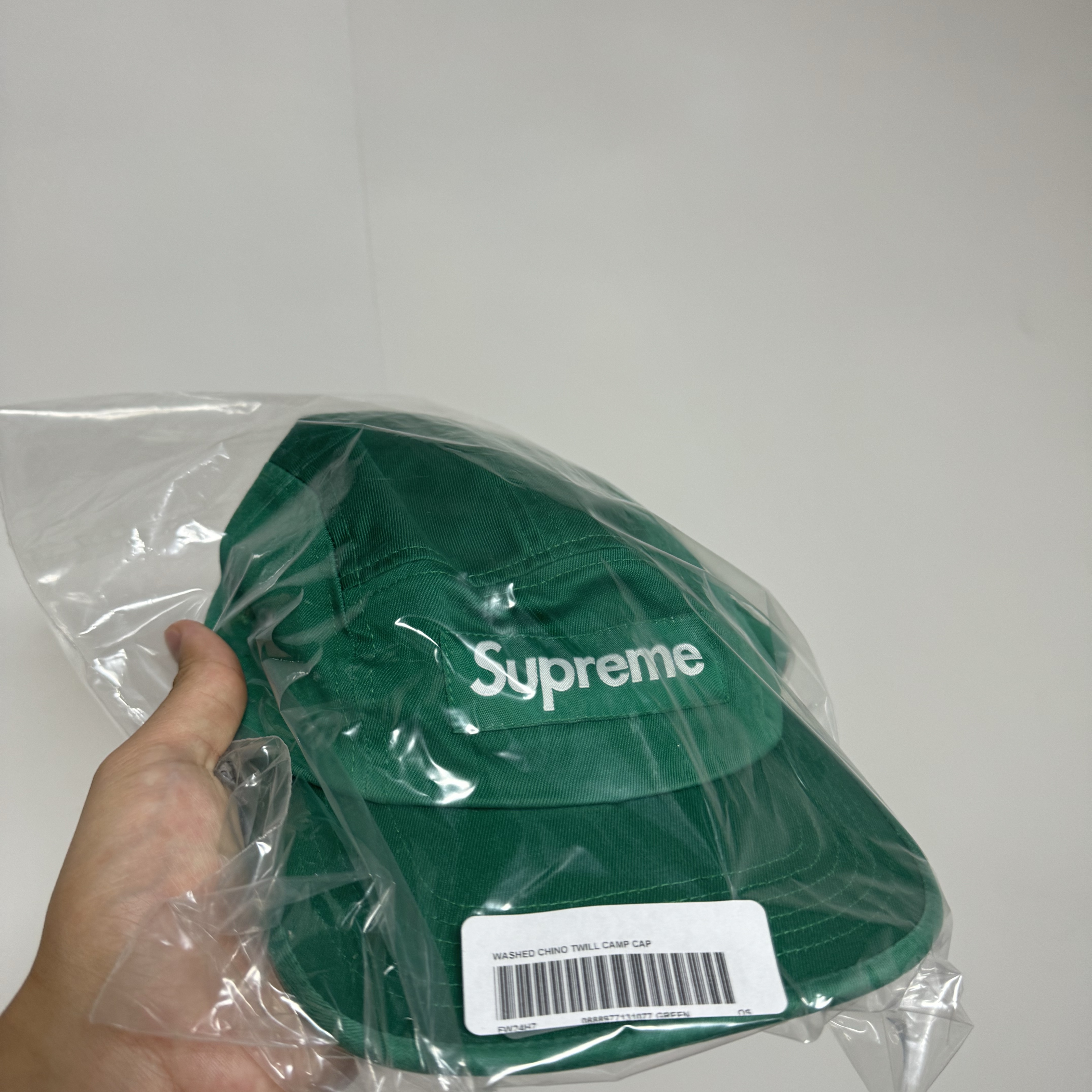 Supreme Washed Chino Twill Camp Cap Green - 24FW 착용 스타일