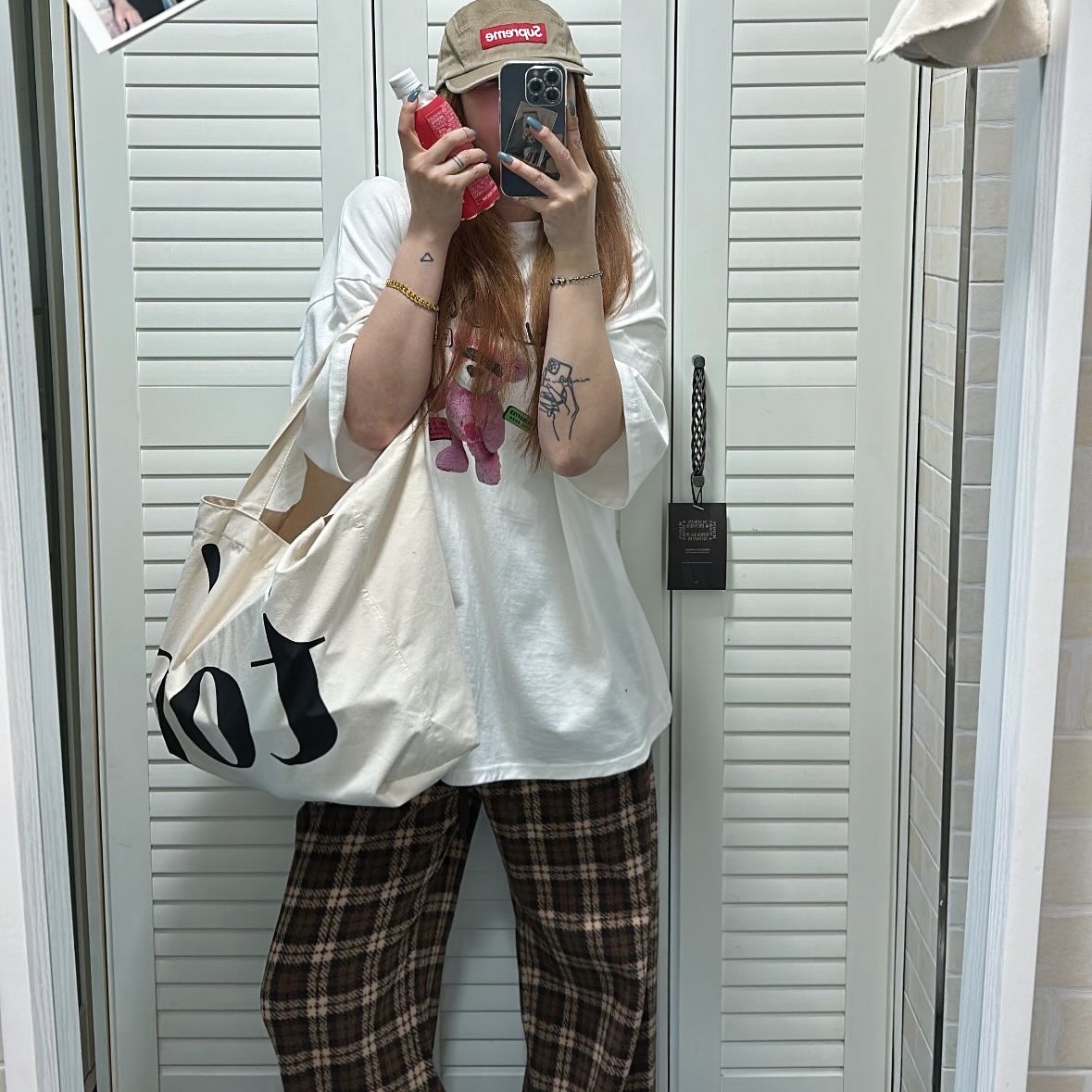Supreme Washed Chino Twill Camp Cap Tan - 24FW 착용 스타일 - 3