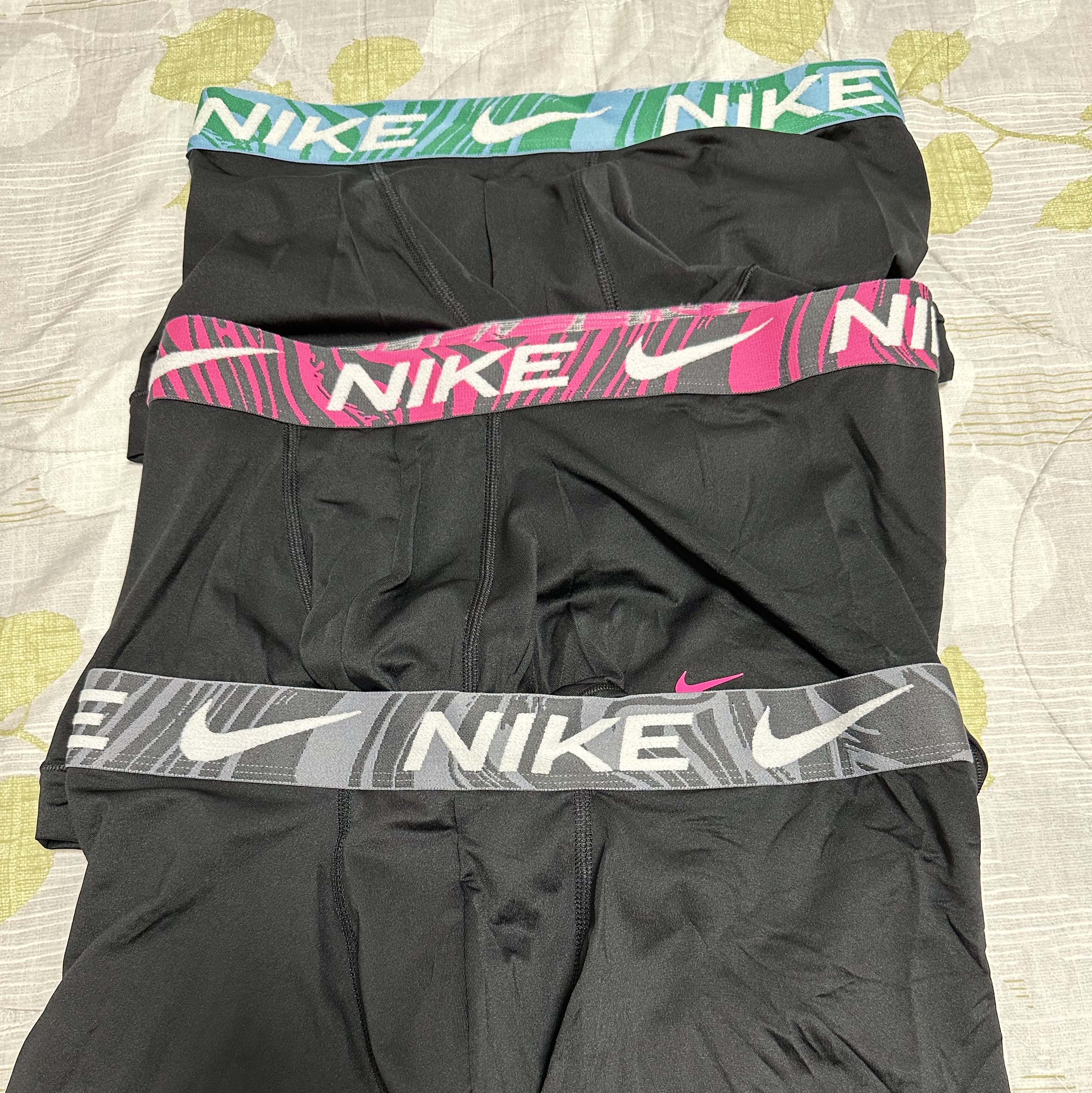Nike Everyday Dri-Fit Cotton Stretch Trunk Black Grey Blue Pink (3 Pack) 착용 스타일