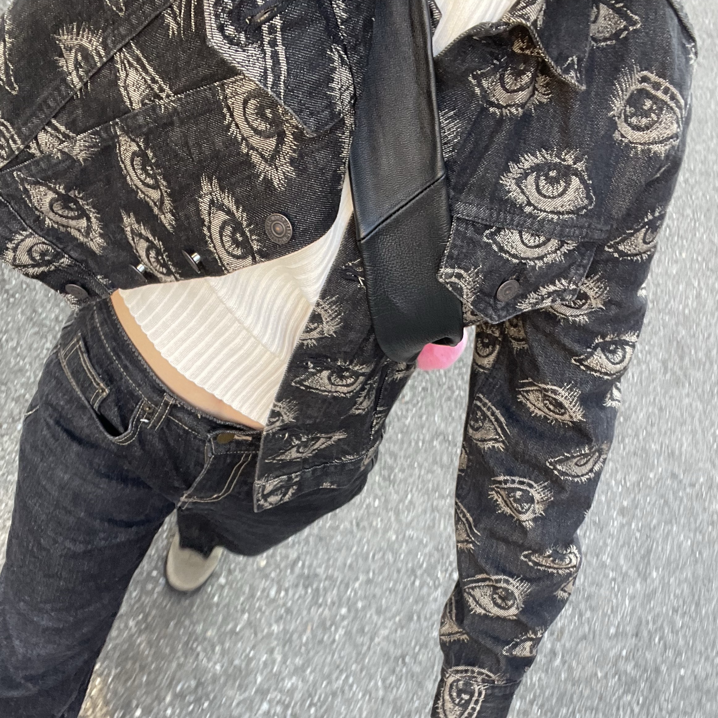 (W) Kapital 12 oz. Speakeasy Denim 3rd Jacket L's Black 착용 스타일