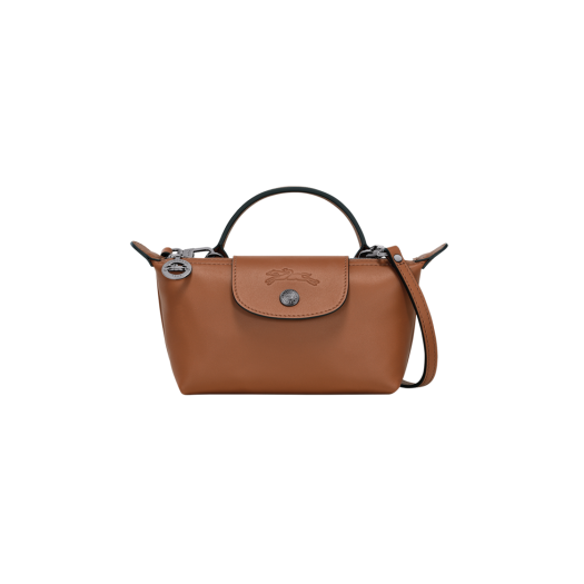Longchamp Le Pliage Xtra XS Leahter Pouch Cognac