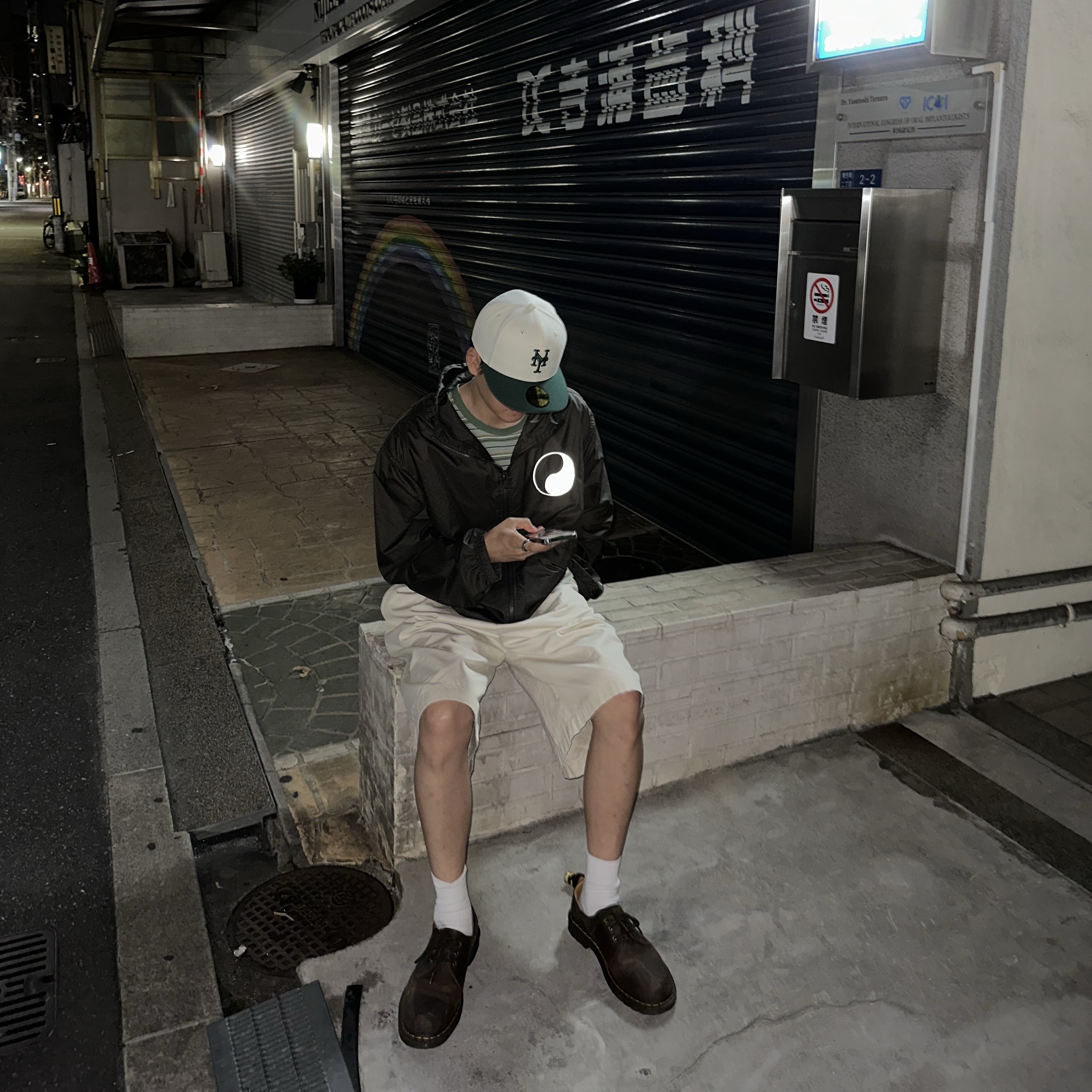 Our Legacy Work Shop Windbreaker Washed Black, Dr. Martens 1461 Crazy Horse Dark Brown 착용 스타일