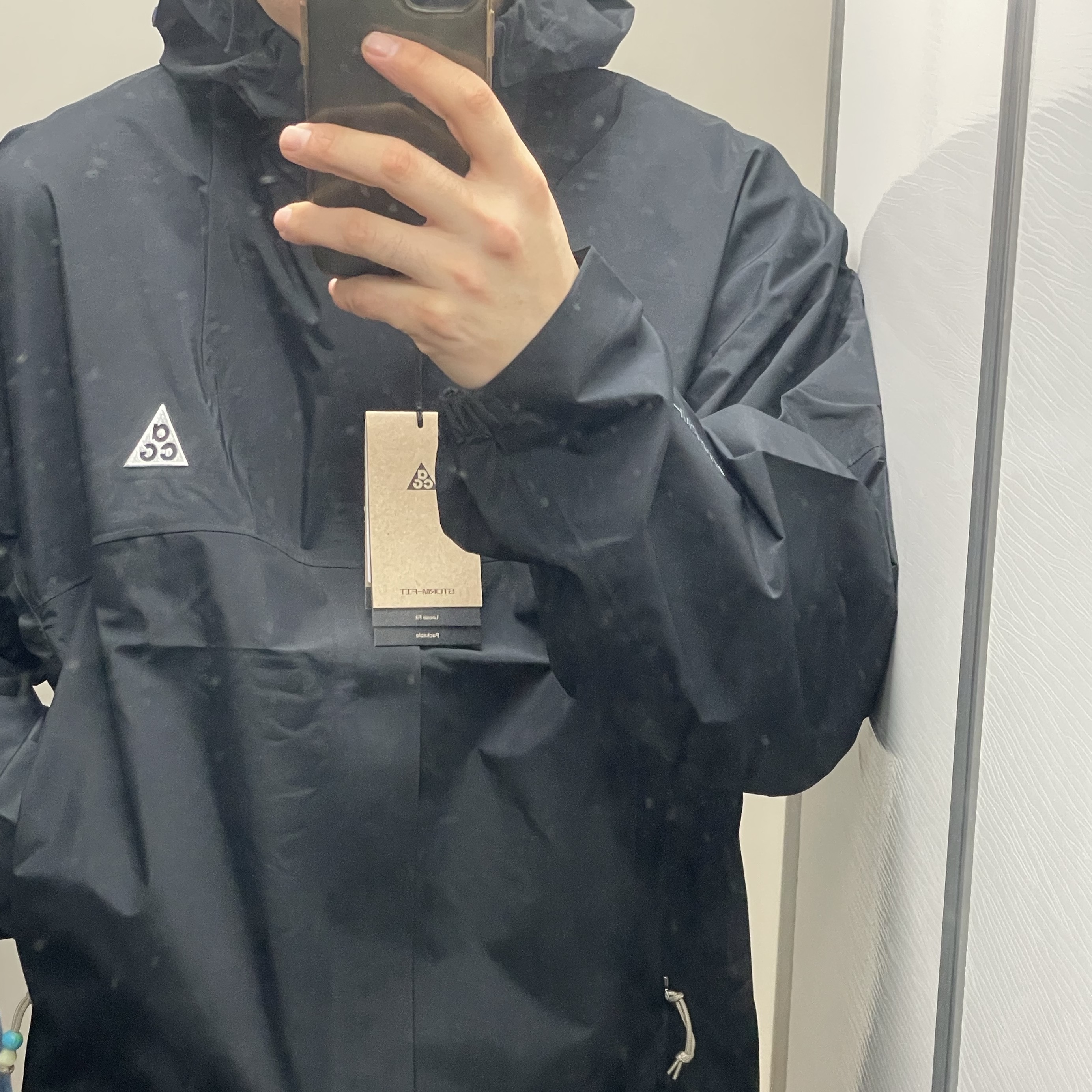 Nike ACG Storm-Fit ADV Cascade Rains Full Zip Jacket Black - Asia 착용 스타일