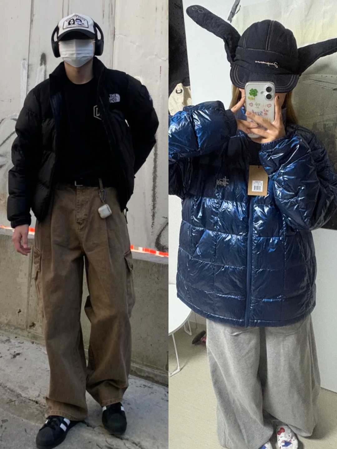 TONY HAWK Balboa Ripstop Hooded Down Short Puffer Brown, Undermycar Mu.15 Anti Fxxking Logo Play Triple Logo Crop Padding Jacket Black 착용 스타일 - 3