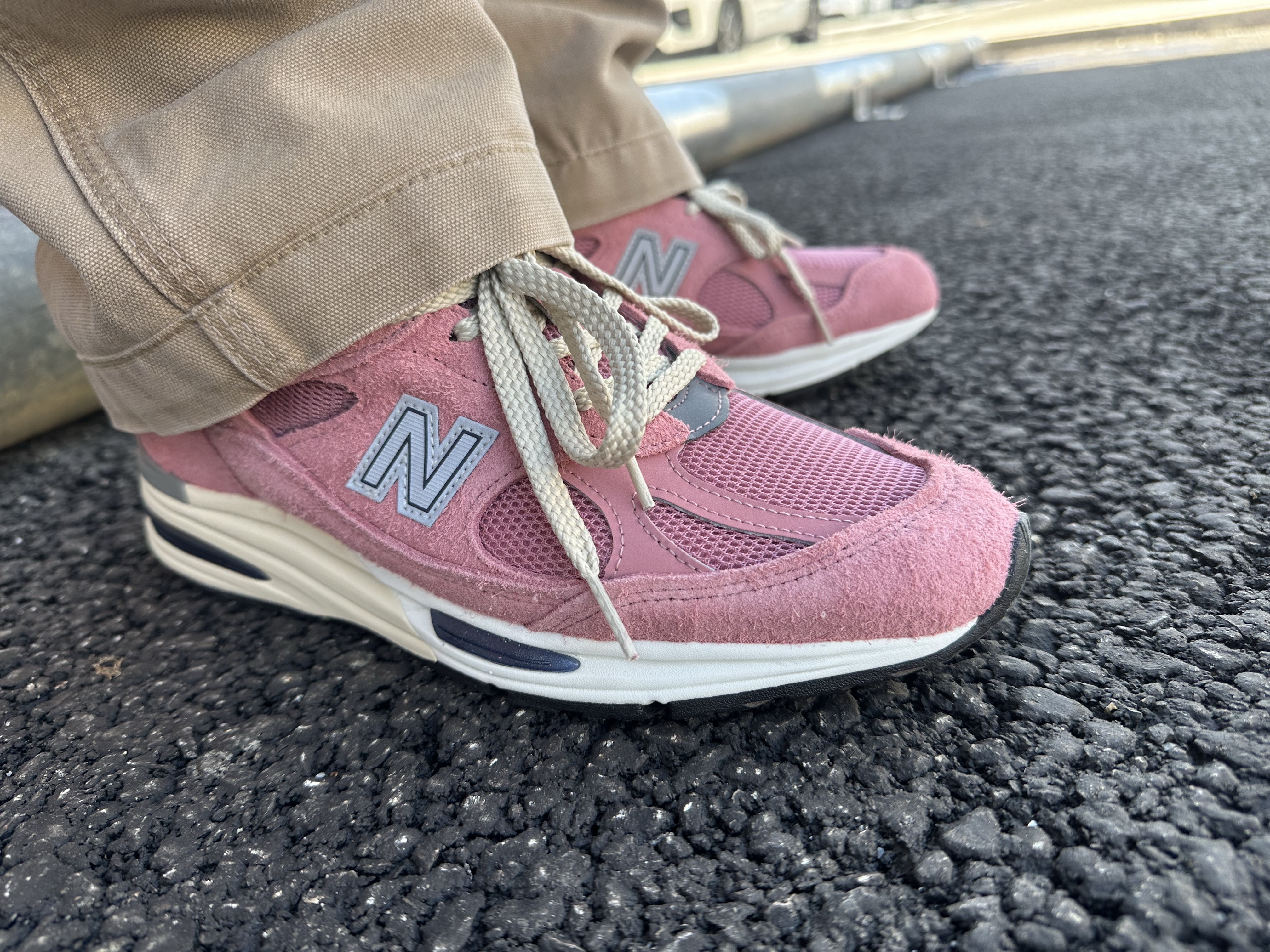 New Balance 991v2 Made in UK Brandied Apricot 착용 스타일