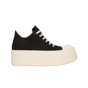 Rick Owens Drkshdw Porterville Double Bumper Low Sneakers in 13 oz. Overdyed Denim Black Milk