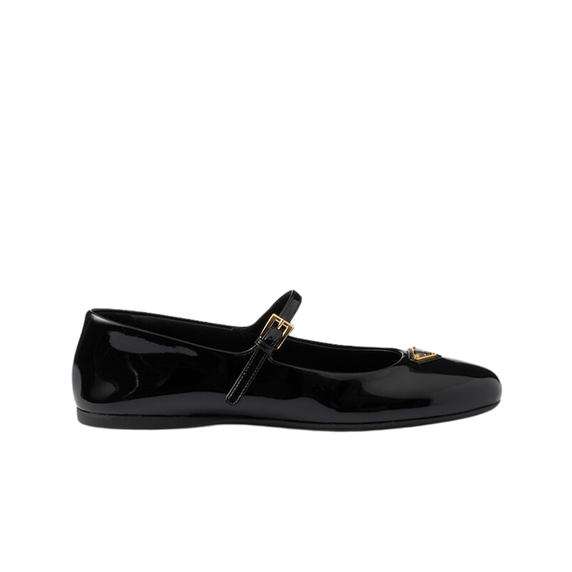 1F567N-069-F0002 (W) Prada Patent Leather Ballerinas Black