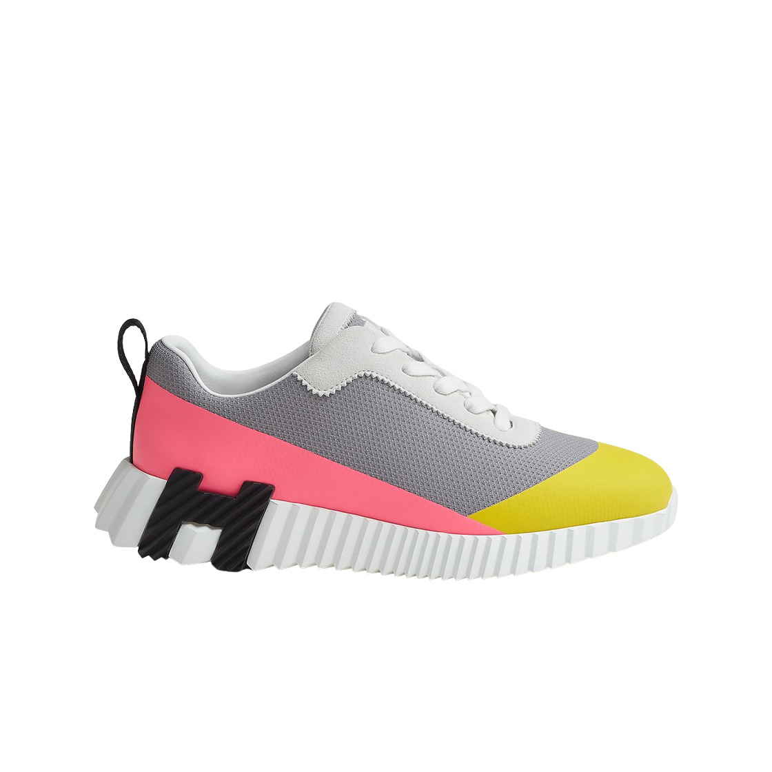 (W) 에르메스 바운싱 스니커즈 새틴 니트 스웨이드 고트스킨 & 멀티꼴로르 죤((W) Hermes Bouncing Sneakers Satin Knit Suede Goatskin & Multicolore Jaune) - 1