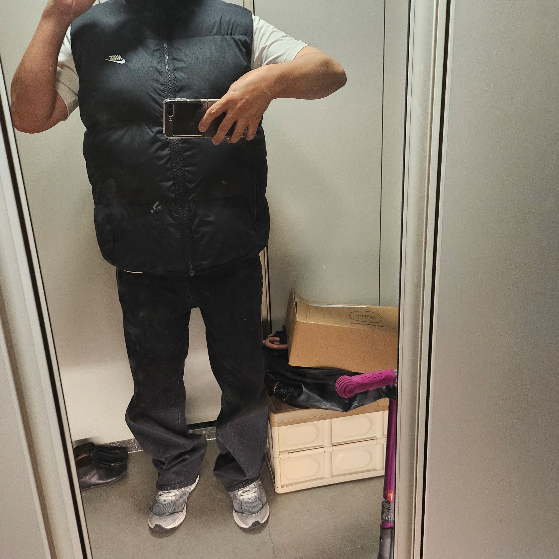 Nike NSW Club Primaloft Water-Repellent Puffer Vest Black - Asia 착용 스타일