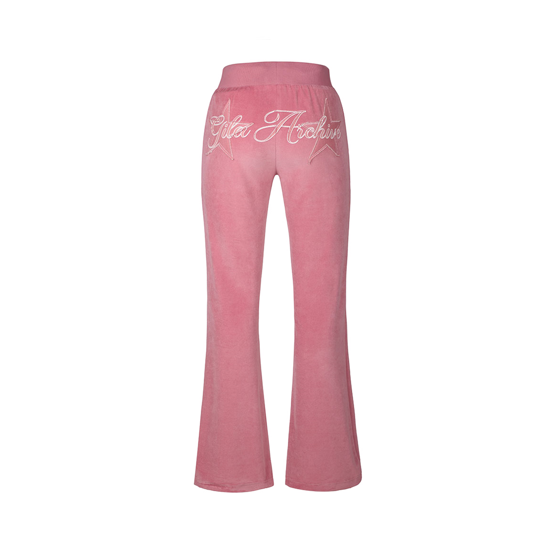 24WIBT01PK Gila Archive Velour Lettering Sweatpants Pink