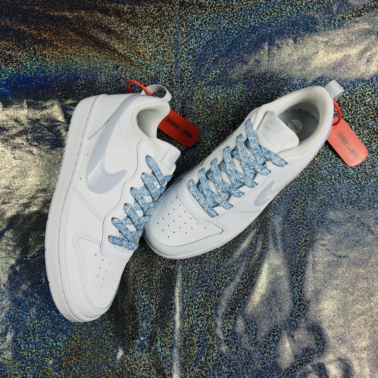 (GS) Nike Court Borough 2 White Aura 착용 스타일
