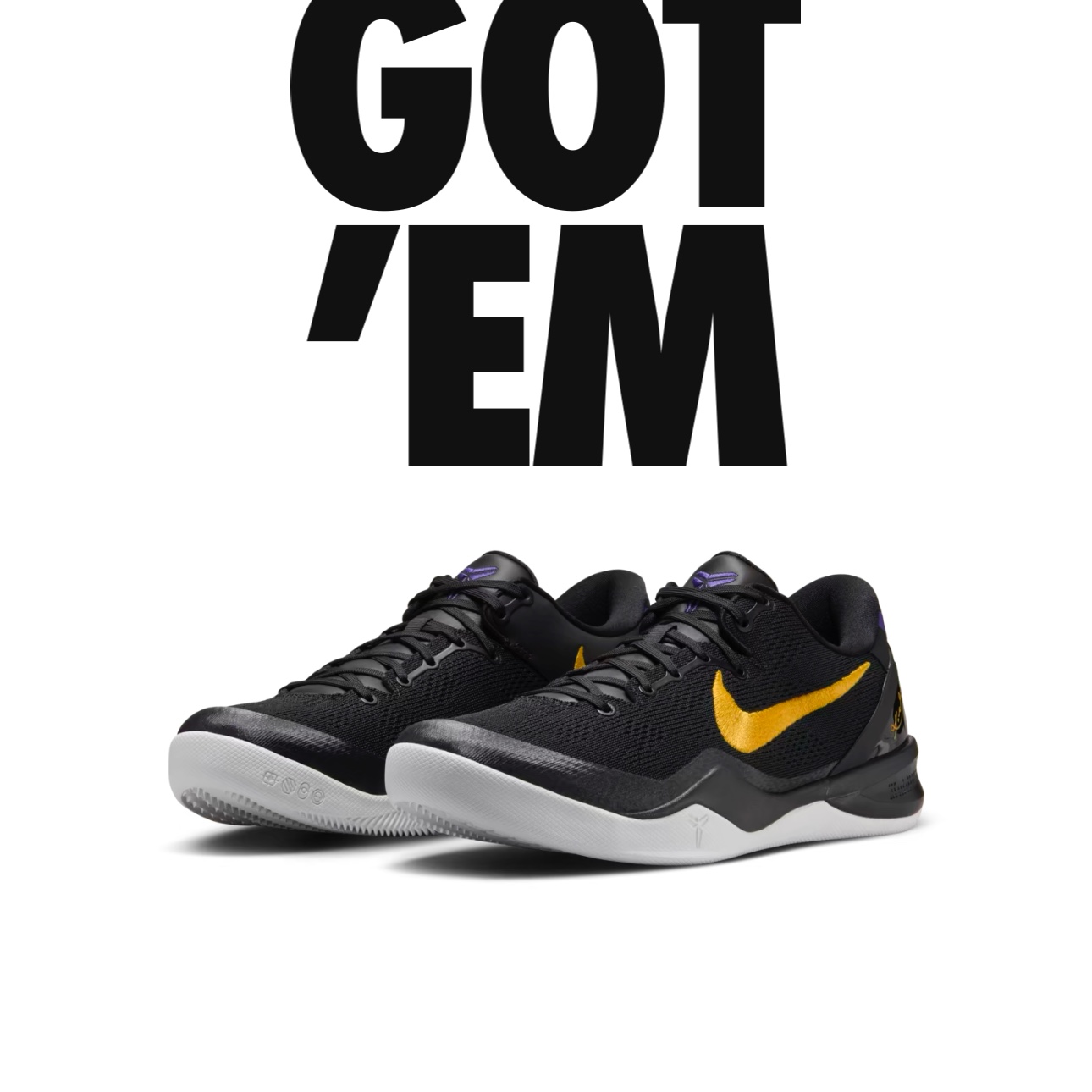 Nike Kobe 8 Protro Black and University Gold 착용 스타일
