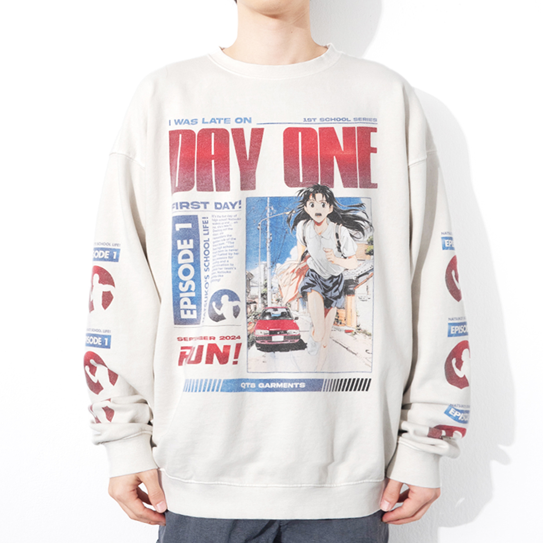 큐티에잇 가먼츠 데이원 빈티지 워시드 스웻셔츠 에크루(QT8 GARMENTS Day-1 Vintage Washed Sweatshirt Ecru) - 3