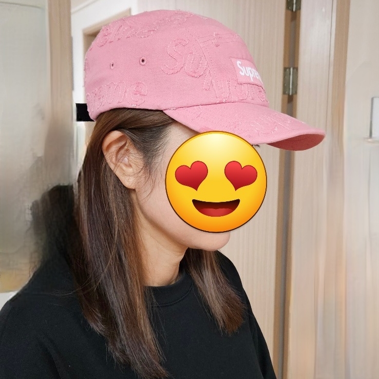 Supreme Lasered Denim Camp Cap Pink - 24FW 착용 스타일 - 1