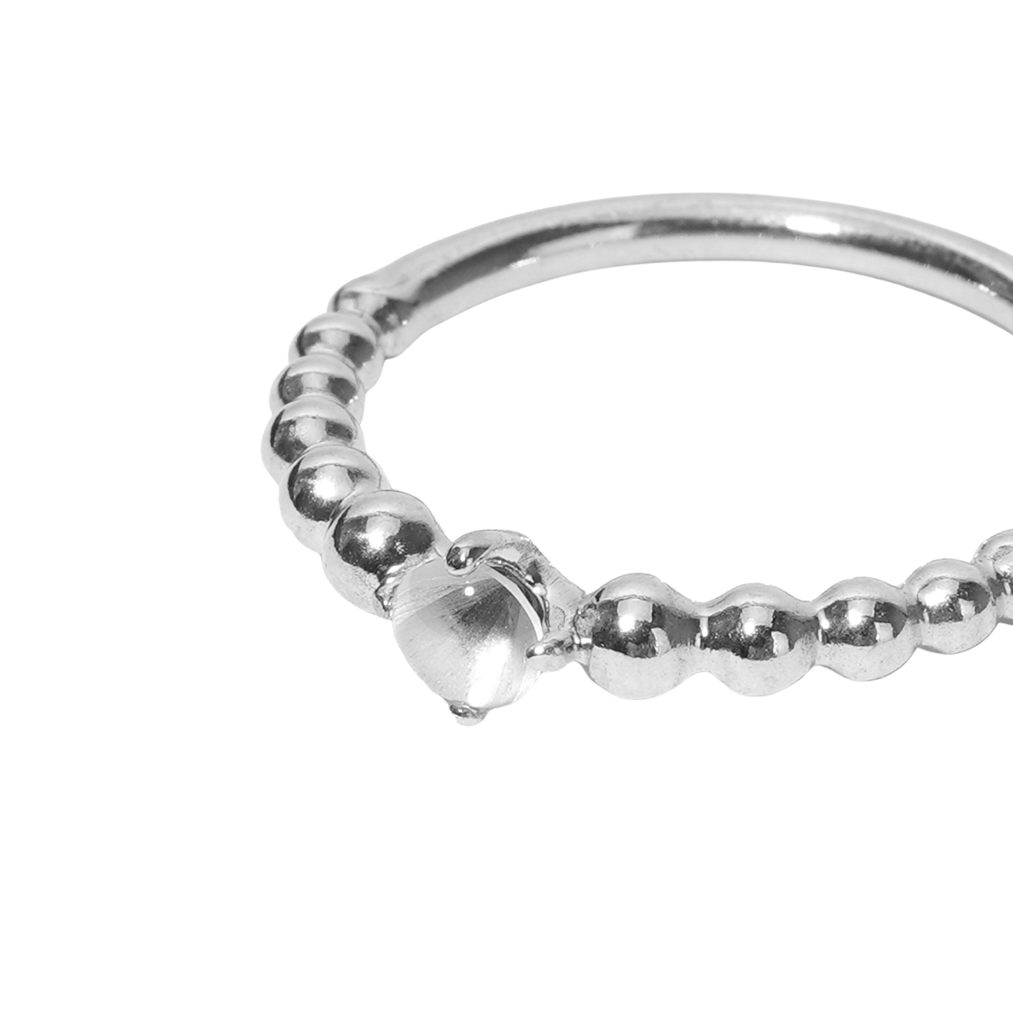 (W) 판도라 비디드 링 밀키 화이트((W) Pandora Beaded Ring Milky White) - 2