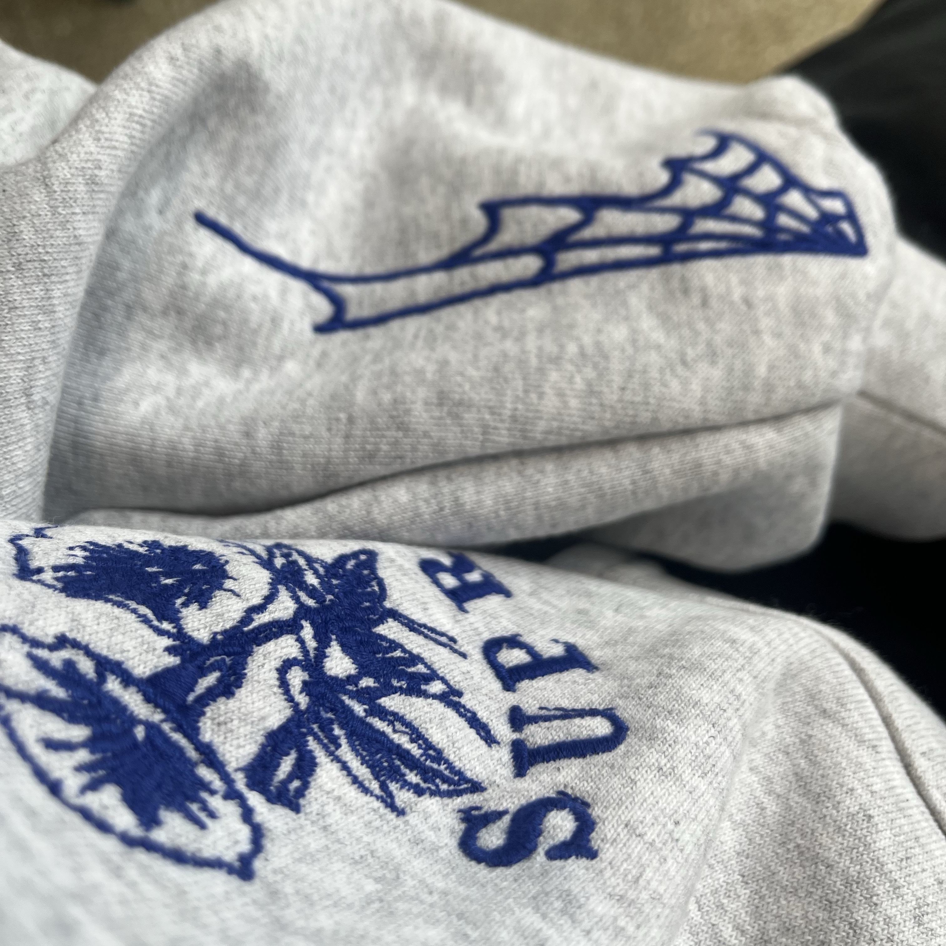 Supreme Wild Embroidered Hooded Sweatshirt Ash Grey - 24FW 착용 스타일 - 2