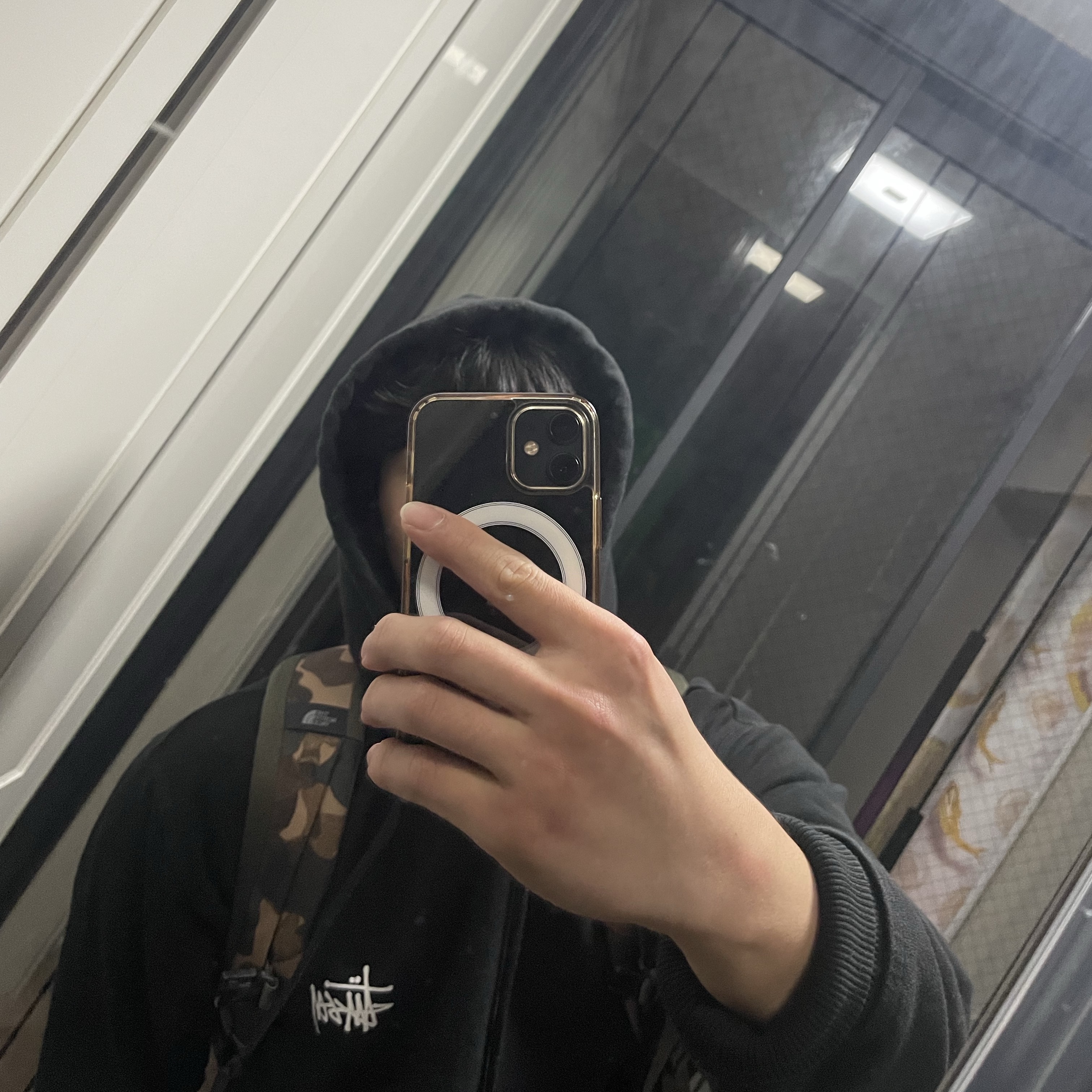 Stussy Basic Stussy Hoodie Black 착용 스타일
