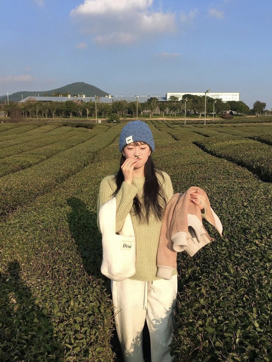 FFROI Fleecy S Pink 착용 스타일
