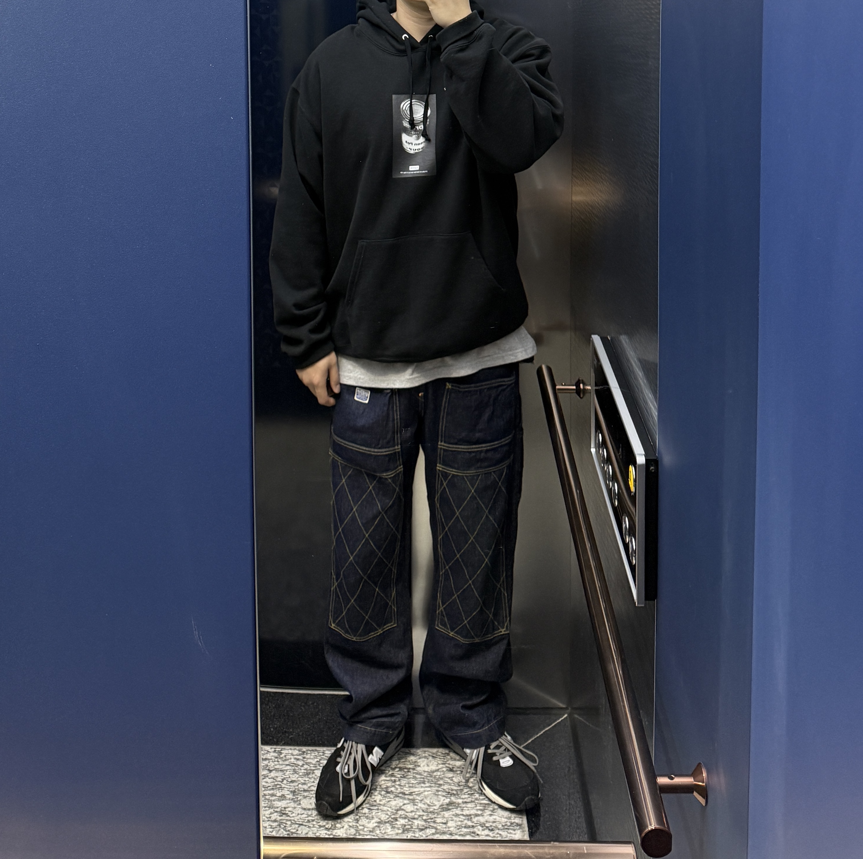 Supreme Soup Can Hooded Sweatshirt Black - 24SS, Kapital 11.5 oz. Denim Lumber Pants Indigo 착용 스타일