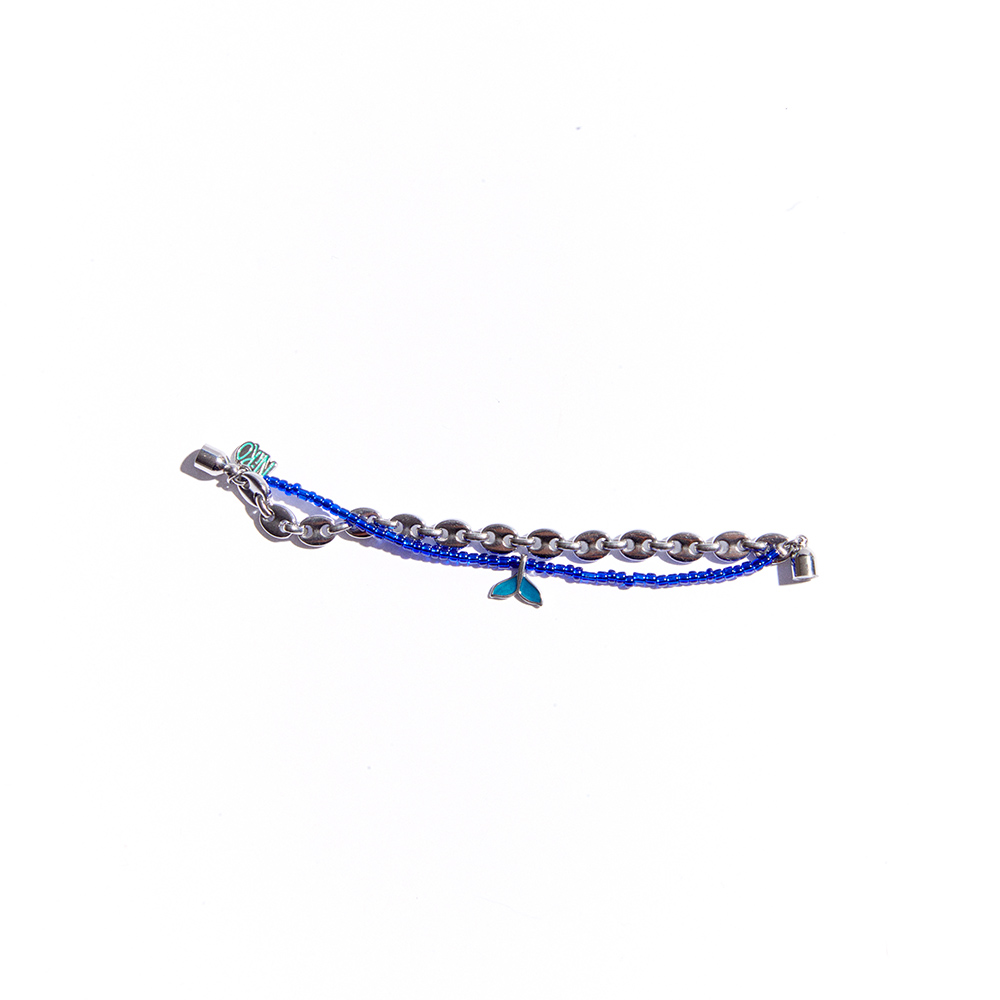 니로 세렌디피티 에잇체인 돌핀 블루비즈 브레이슬릿(NiRO.SERENDiPiTY Eight Chain & Dolphine Blue Beads Bracelet #77) - 2