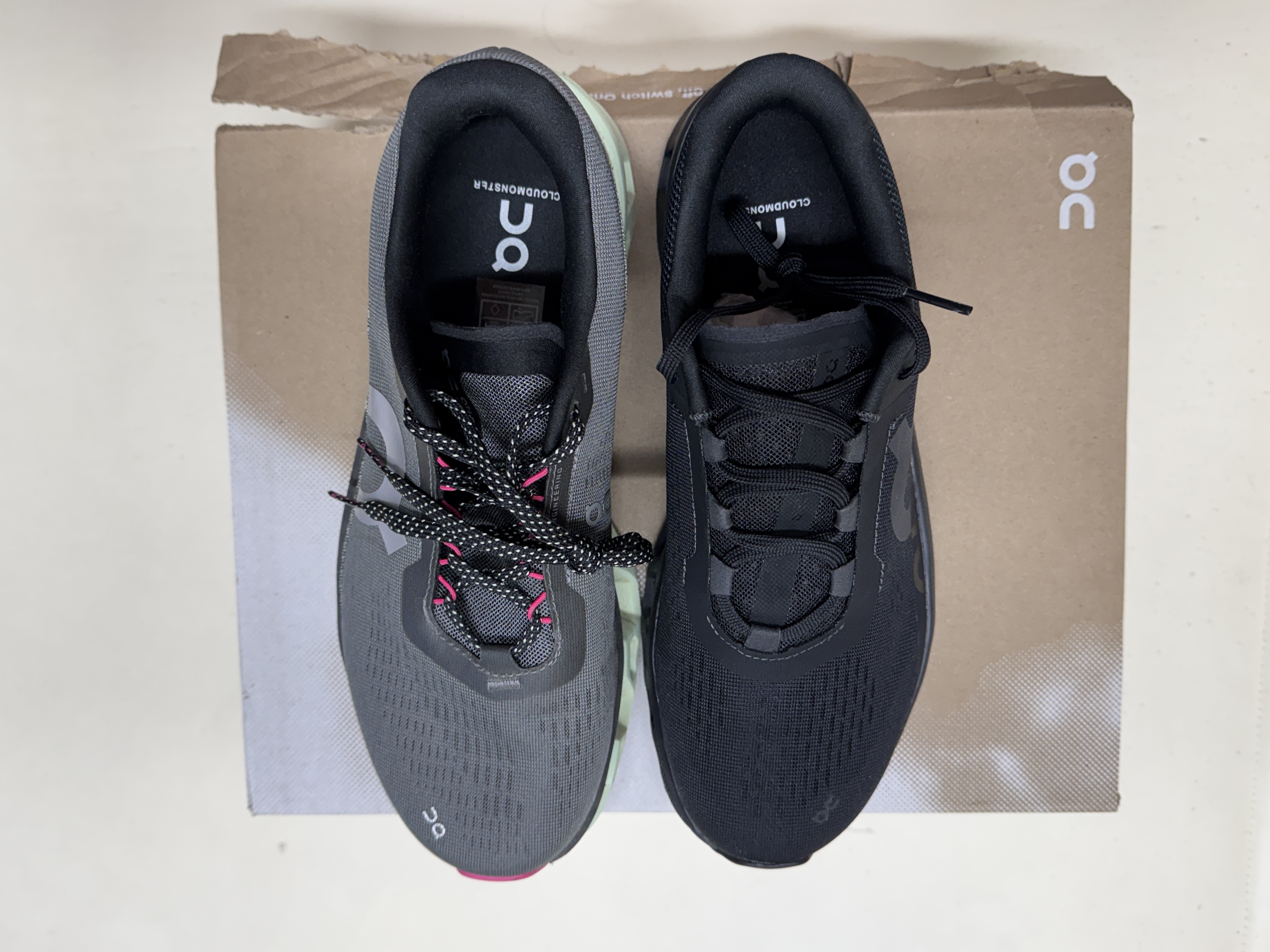 On Running Cloudmonster 2 Asphalt Lima, On Running Cloudmonster All Black 착용 스타일