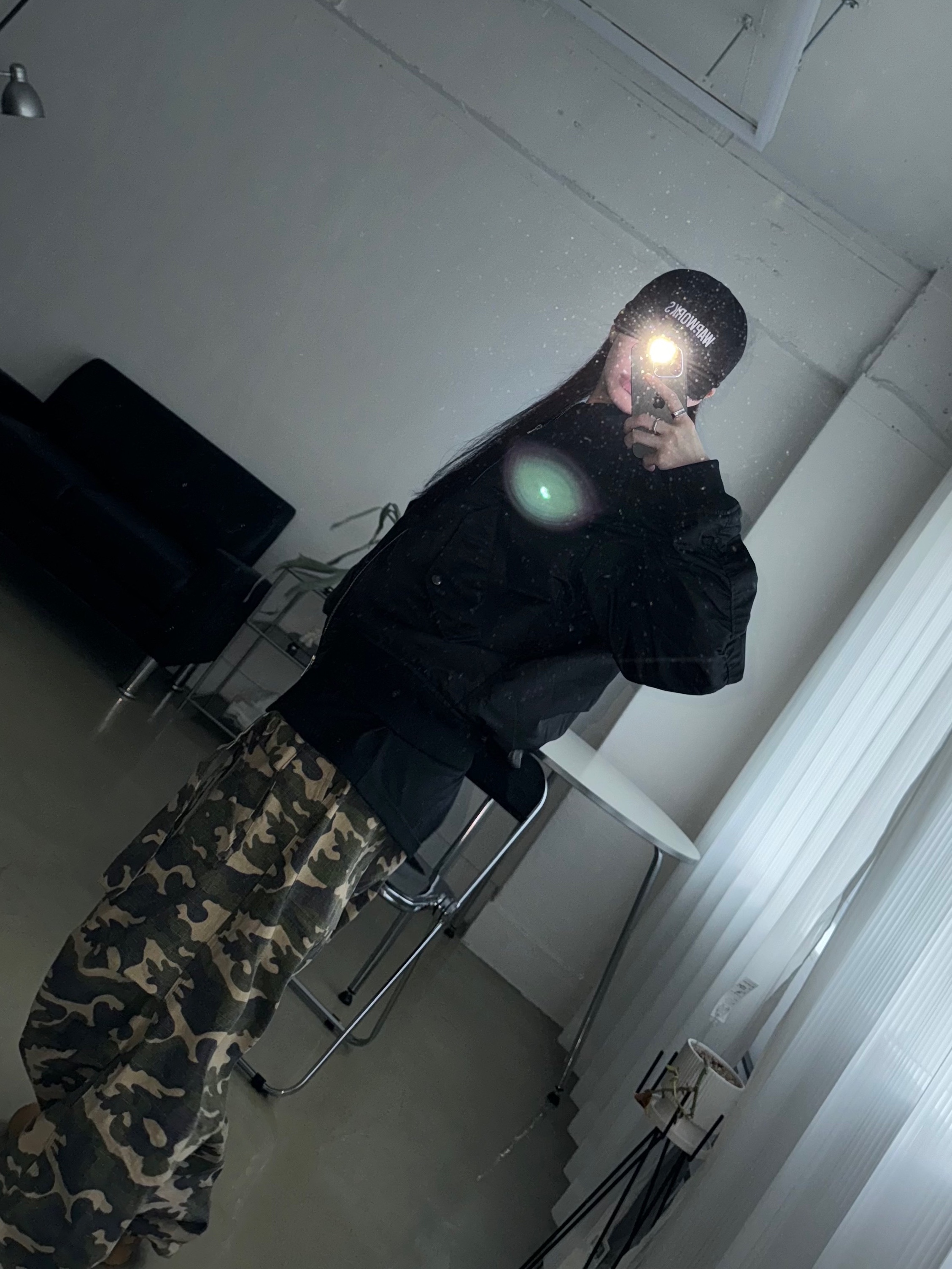 Wapworks Wide Safety Cargo Pants Camo, Nike Air Force 1 '07 WB Flax 착용 스타일 - 4