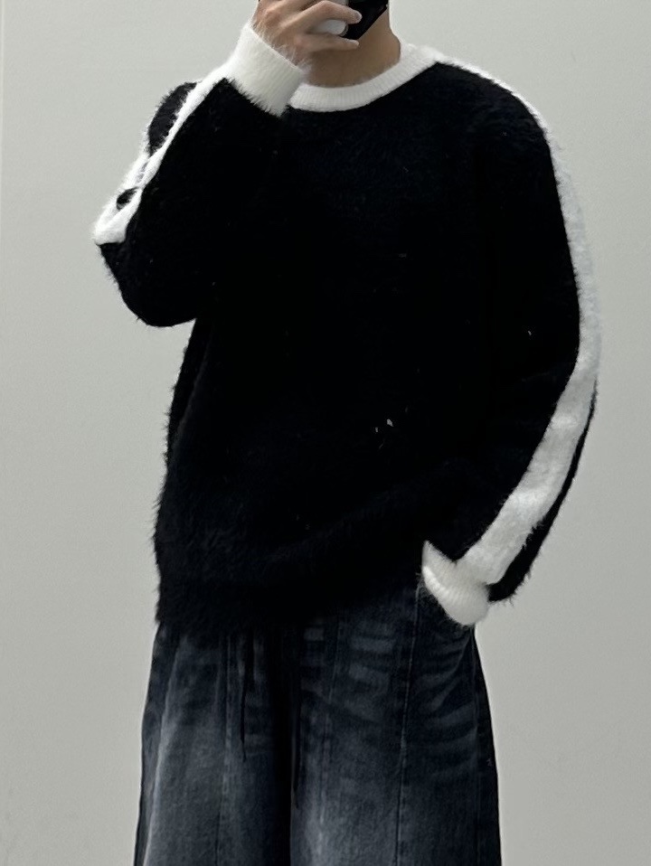 Maison Mihara Yasuhiro Blakey OG Sole Canvas Low-top Sneakers Black White, Maison Mihara Yasuhiro Blakey OG Sole Leather Low-top Sneakers Black 착용 스타일 - 6