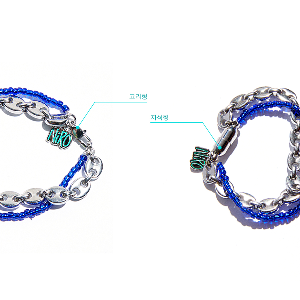 니로 세렌디피티 에잇체인 돌핀 블루비즈 브레이슬릿(NiRO.SERENDiPiTY Eight Chain & Dolphine Blue Beads Bracelet #77) - 4