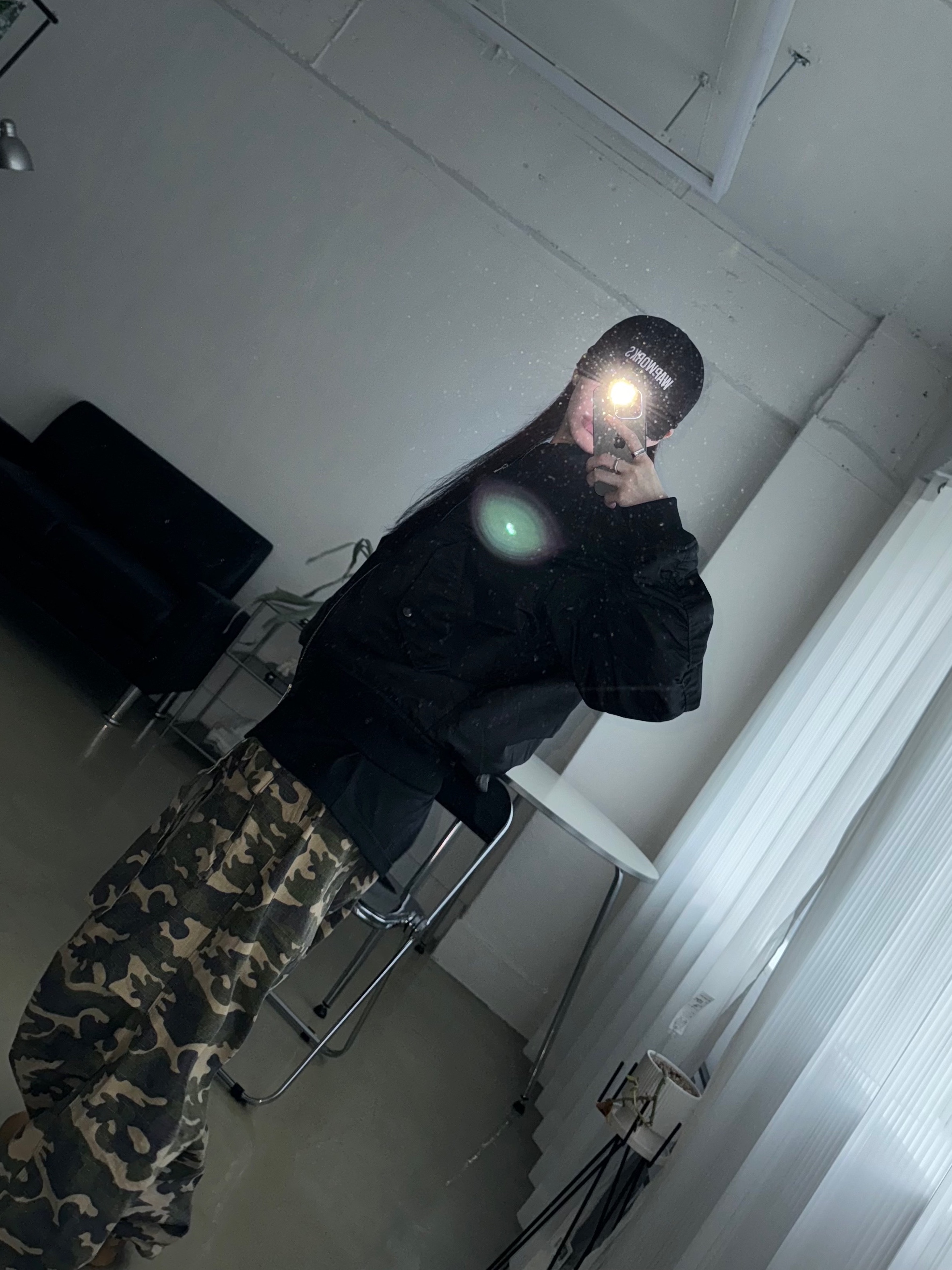 Wapworks Wide Safety Cargo Pants Camo, Nike Air Force 1 '07 WB Flax 착용 스타일 - 4