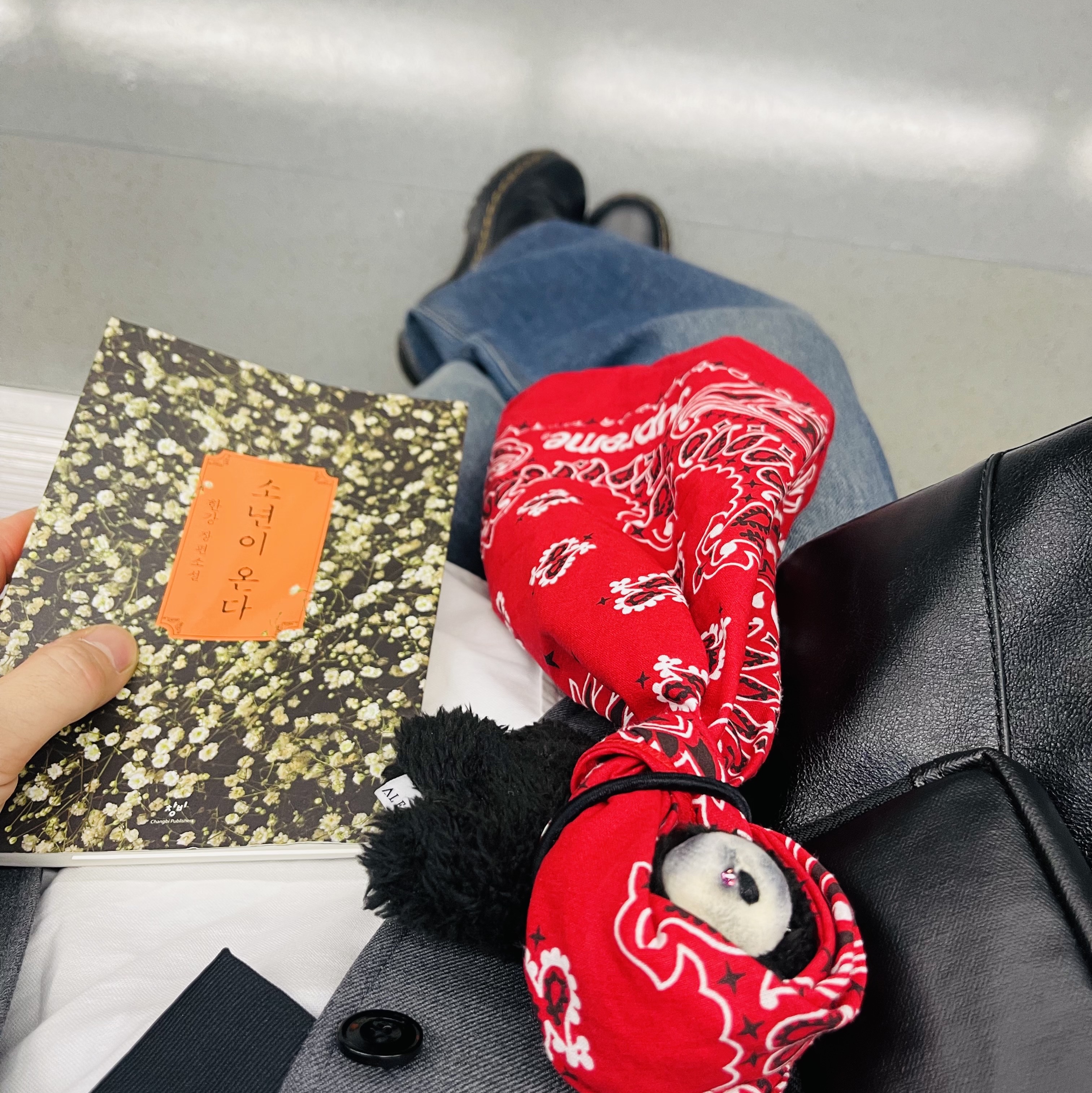 ALEXII Big Bandana Bear Purple, Supreme Hav-A-Hank Bandanas Multicolor (Set of 3) - 24SS 착용 스타일