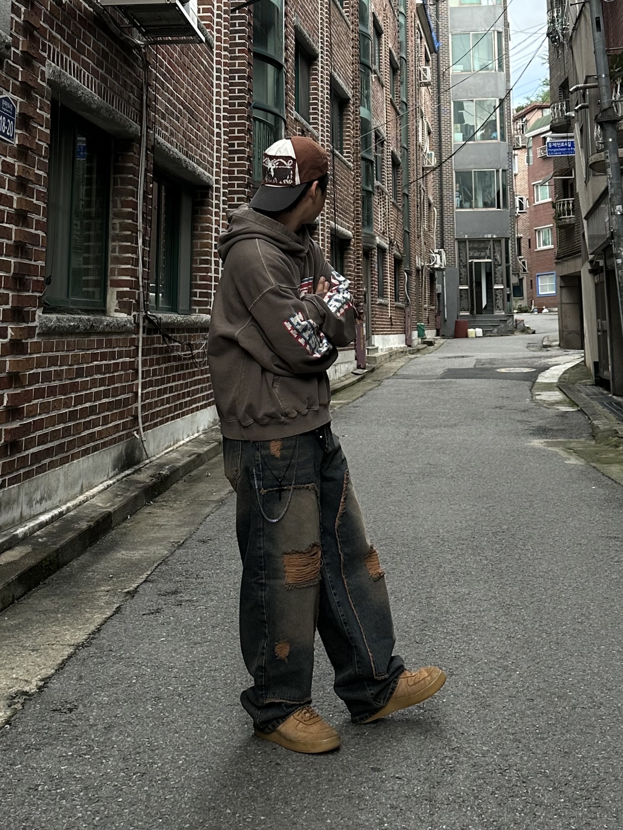 Nike Air Force 1 '07 WB Flax, (W) Nike Air Force 1 '07 WB Flax Wheat 착용 스타일 - 2