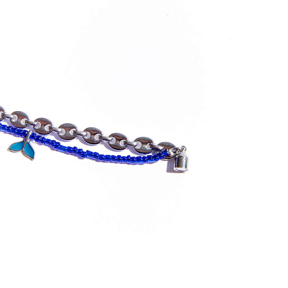 니로 세렌디피티 에잇체인 돌핀 블루비즈 브레이슬릿(NiRO.SERENDiPiTY Eight Chain & Dolphine Blue Beads Bracelet #77) - 3