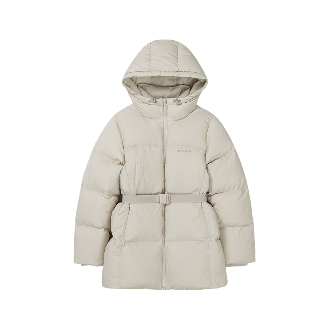 (W) 스노우 피크 티피코 후드 벨티드 다운 자켓 라이트 베이지 | Snow Peak | KREAM (W) Snow Peak Tipico Hooded Belted Down... 