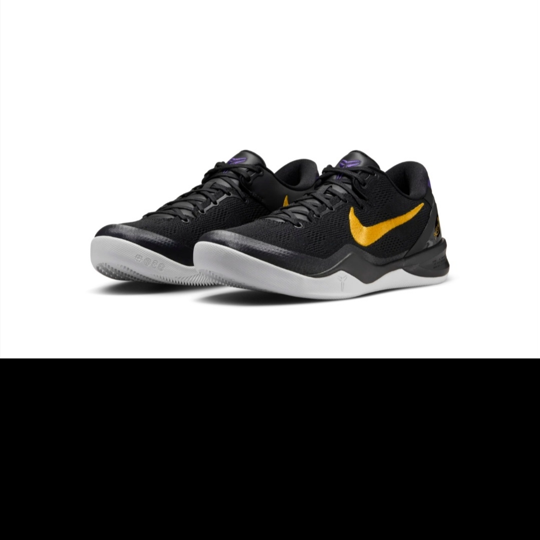 Nike Kobe 8 Protro White and Court Purple, Nike Kobe 8 Protro Black and University Gold 착용 스타일 - 2