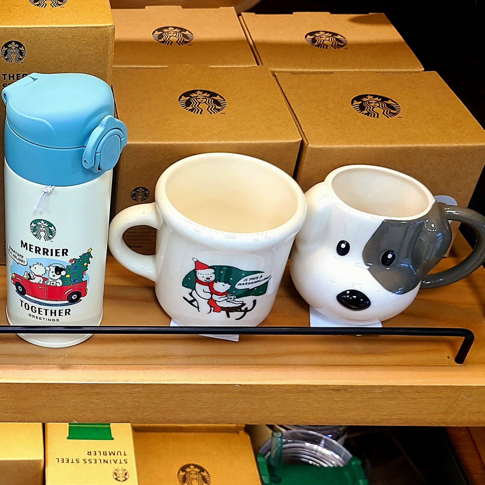 Starbucks Holiday Friends Bearista Plush Doll, Starbucks Holiday Friends Bearista KeyChain 착용 스타일 - 6